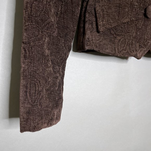 Hot Kiss Deep Brown Jacket With Texture and Pattern Size Small - Picture 8 of 11